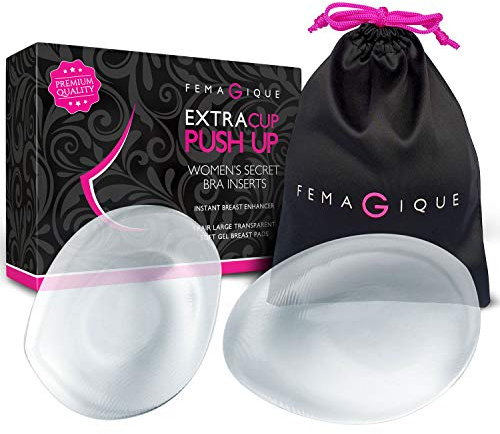 FEMAGIQUE Silicone Bra Inserts – Breast Enhancement Push Up Pads - Cleavage Enhancing pads - Nonadhesive
