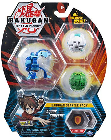BAKUGAN Spinmaster – 6045144 Aquos Goreene – Starter Pack mit 3 Action Figuren
