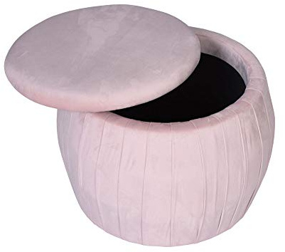 Samt Hocker mit Stauraum im French Boudoir Stil – Edler Pouf, Schminktischhocker und Fußablage in Einem skr012 Palazzo Exklusiv