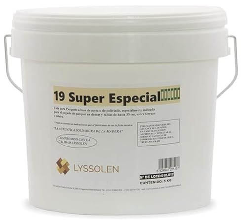 LYSSOLEN - Cola Parquet Super Especial 12kg - Adhesivo Profesional de Alta Adherencia para Suelos de Madera Maciza y Laminados - Pegamento Extra Fuerte para Instalación y Fijación de Tarimas