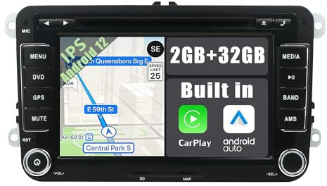 YUNTX Android 10.0 Autoradio Kompatibel mit VW Passat/Golf/Skoda/Seat - GPS 2 Din - Kostenlose Rückfahrkamera & Canbus & MIC - 7 Zoll - Unterstützt DAB+ /Lenkradkontrolle /4G/WiFi/Bluetooth/Mirrorlink