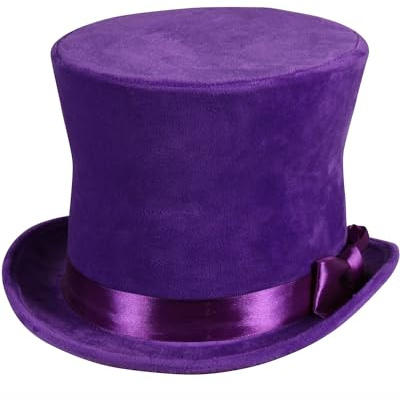 Thetru Velour Zylinder Flair mit Satinband – eleganter Hut für Kostüme, Karneval & Events – für Damen und Herren