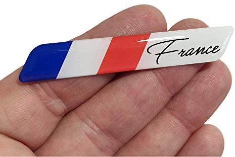 Emblema insignia de silicona gel 3D con bandera de Francia para panel del coche, pegatina autoadhesiva para vehículo, emblema de tuning automático