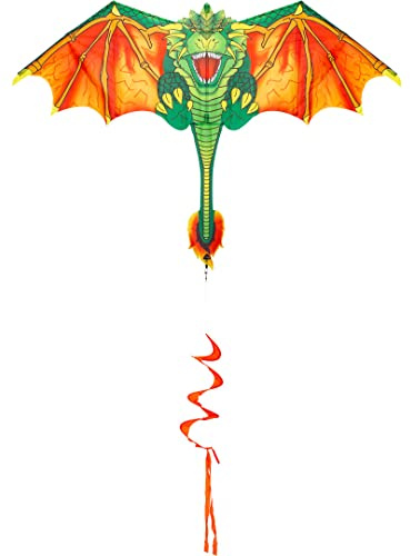 HQ Blaze The Dragon bunter Drache Kinderdrachen ab 5 Jahre für wenig Wind