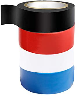 ZDYFC Isolierband 25mm x 20m Isoband Elektriker Klebeband PVC Wasserdicht für Reparaturen und Isolierung, 4 Rollen Farbig Set