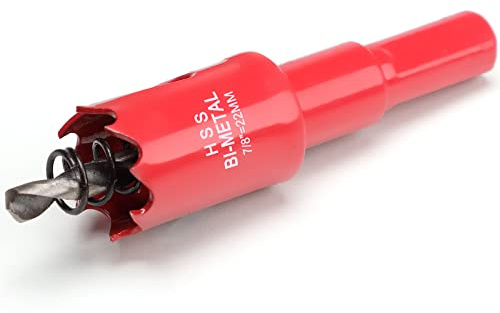 22mm Hole Saws Cutter, HSS Bi-Metal Drill Bit for Wood, Plastic, UPVC, Fiberglass and Plasterboard