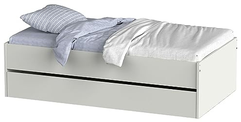 Miroytengo Cama Nido 105x190 cm, Cama Nido Grande, Cama Doble Juvenil Doble Terai Blanco Mate