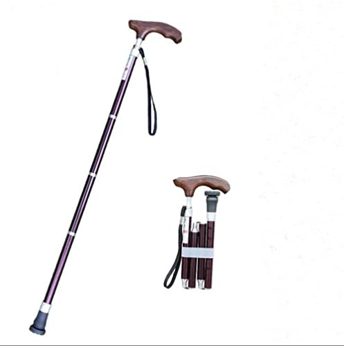 Gehstock für ältere Menschen, Faltbare Krücken aus Aluminiumlegierung, ultraleichte Trekkingstöcke für Outdoor-Reisen, Schwarz, Gehstock, Geschenk für Eltern