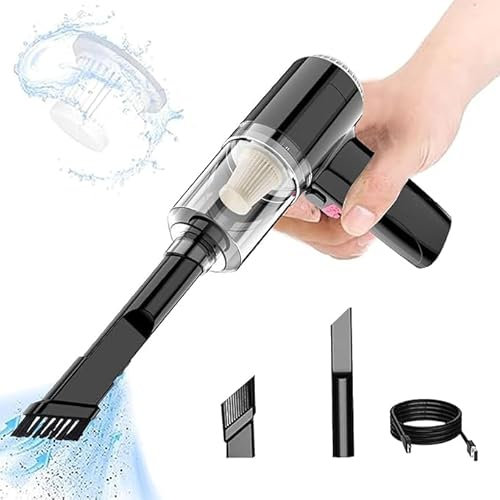 Handheld Vacuum, Mini Car Vacuum Cleaner Cordless, Portable Rechargeable Desk Vacuum Cleaner, 3500PA Handheld Car Hoover for Car/Pet/Keyboard/Computer/Desk/Drawer Cleaning