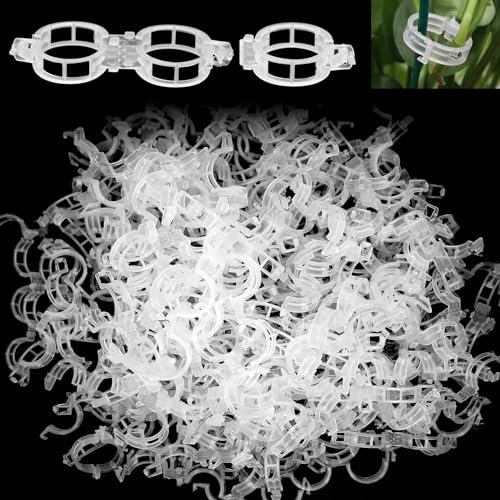 Piuluvor® 300 Stück Pflanzenclips, Pflanzenklammern Klein Rankhilfe Tomaten Praktischer Pflanzenstützclip Tomatenclips für Garten Gemüse Pflanzen (Weiß)
