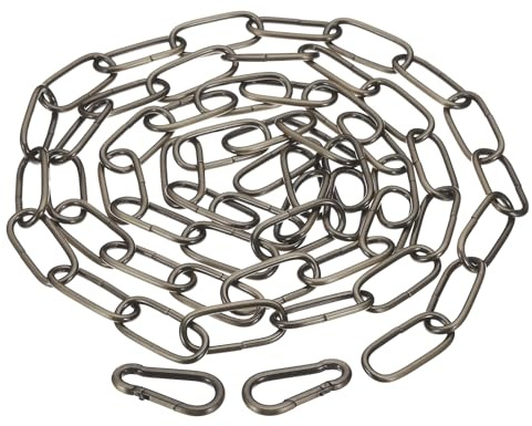 PATIKIL 1.82m Cadena de Eslabón para Colgante de Iluminación Bronce | Cadena de Hierro, con 2 Conectores de Bloqueo de Tornillo de Resorte, para Canastilla de Plantas Lámparas Colgantes