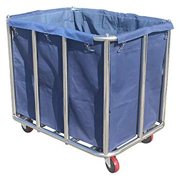 HXZJUIKL Bewegliche Wagen, Haushalts-Servierwagen, Hotel-Wäschesortierwagen mit Taschen, Reinigungswagen, Recycling-Servicewagen auf leisen rollenden Rädern/Braun/91 * 65 * 81 cm