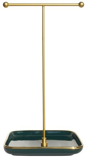 HQSHNY Expositor de joyas - Base de cerámica de 31 cm de altura, organizador de joyas, colgador de joyas estético para collares, pulseras, anillos, expositores para collares - verde elegante