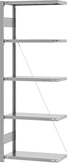 eurokraft | Steckregal | Bauart mittelschwer | einseitig | HxBxT 2000 x 750 x 300 mm | verzinkt | Anbauregal