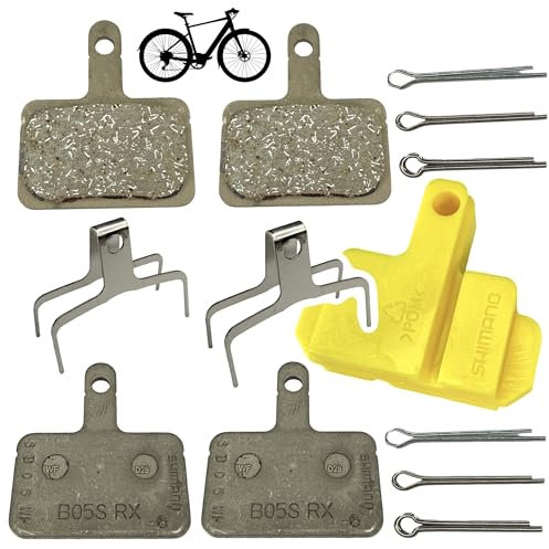 F26 Original B05S RX Resin Kompatibel mit Shimano (B01S, B03S Nachfolger) Fahrrad MTB City Tour Trekking Ebike Hydraulische Scheibenbremsen Bemsbeläge 2X Paar + 1 x Bleedblock
