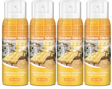 Spray impermeabilizzante per tessuti, impermeabile, protezione contro i raggi UV, protezione per mobili, tappezzeria, stracci, abbigliamento, tappeti, 100 ml (confezione da 4)