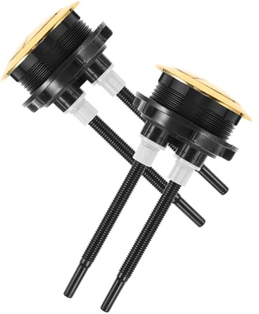 Gatuida Botón de Descarga Cisterna del Inodoro, Doble Pulsador Abs Dorado, 2 Piezas, Fácil Instalación, Pulsador de Cisterna Gala, 48-56mm