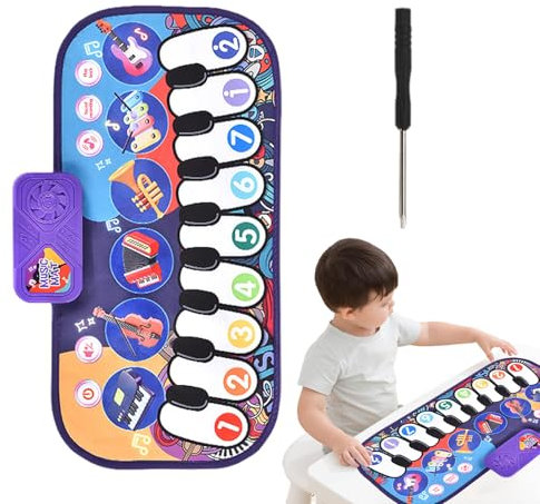Piano Pianoforte - Touch Play Sound Mat, Tappeto Giocattolo Musicale Per Bambini, Pad Interattivo Educativo | Cartoone Piano Tappet Con Toni, Modalità Di Battito, Coperta Di Apprendimento Dello Strume