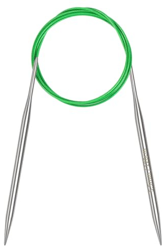 Coopay 5,5 mm cirkulära sticknålar 120 cm, runda metallnålar med flexibel kabel, långa runda sticknålar för filtar stora projekt, fasta cirkelsticknålar för artritiska händer