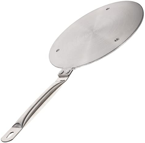 Diffusore di Calore con Manico, Piastra Adattatrice per Induzione | Acciaio Inossidabile, Argento, per Cucina, Piccolo Ingombro, Facile da Pulire, Uso Semplice