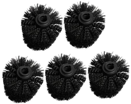 MUELODSIC 5piezas Cabezales De Cepillo Plástico Negro para Inodoro Recambio para Escobilla De Baño Diseño Fácil De Instalar y Cerdas Firmes Apto para Hogar y Oficina