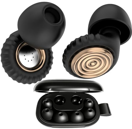 COEHSFY Bouchons d'oreille avec réduction du bruit de 30 dB et protection auditive flexible pour les concerts axés sur le sommeil, 8 embouts en silicone (XS/S/M/L) avec étui de rangement.