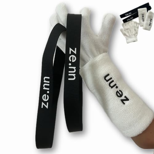 ze.nn Reckschlaufen, Handschuhe und Schweißbänder für Reckstange (schwarz, 28)