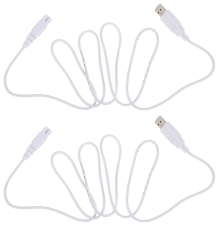 CALLARON 2stücke Usb-ladekabelset Ersatz-usb-kabel Lang mit Doppeltem Kupferkern und Achtförmigen Steckern für Zahnreinigungs und Kosmetikgeräte Kompatibel mit Powerbanks