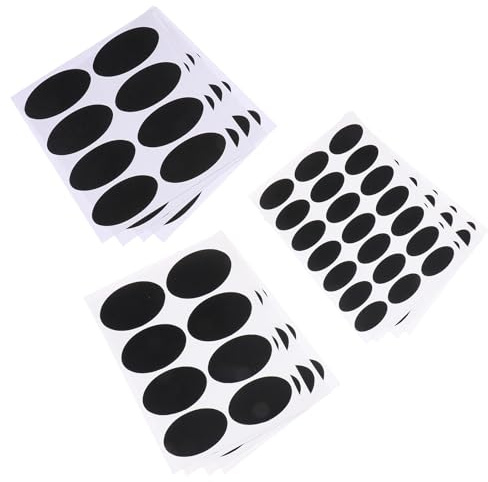 NIYANGLE 148 Etiquetas Adhesivas para Tarros de Almacenamiento de Cocina Etiquetas Ovaladas Negras Mate Resistentes al Agua para Frascos de Especias Tamaño Pequeño Mediano y Grande para