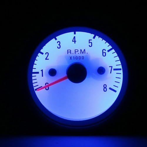 Tacómetro automotriz de 52 mm, calibre de 12 V, 0 8000 RPM para motores de gasolina de 4, 6 y 8 cilindros, no apto para diésel