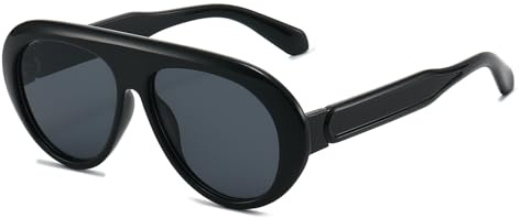 LJCZKA Gafas de Sol Piloto Retro para Mujer, Gafas de Sol Grandes Redondas Años 70 con Protección UV400