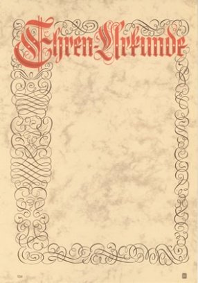 Albert Hoffmann Urkundenverlag Ehrenurkunden/DIN A4/ 134 / PC-Urkunden (170 g/m²) 10 Stk