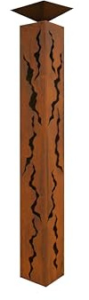 Gartendekoshop24 – Gartendeko, Rostsäule mit Schale für draußen, 125 cm. Handgemachte mit Schale. Imposante Skulptur mit Muster, als Gartendekoration.