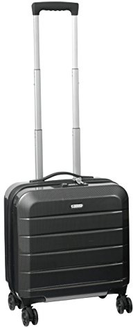 Bowatex Aktenkoffer Business Reise Laptop Piloten 4 Rollen Trolley 40 cm Schwarz