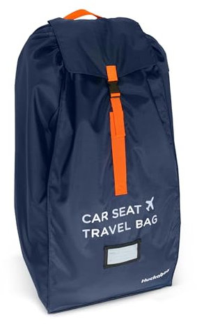 Huckaboo Car Seat Travel Bag - Strong Non Rip Nylon Car Seat Bag For Child Seats, Navy