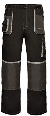 ART.MAS Mens Multi Pocket Cargo Heavy Duty Pro Work Trousers, Knee Pads Included, with Knee Pad Pockets, High Vis&Reflective (32/34 Inch - 60 EU, with Knee Pads) Grey