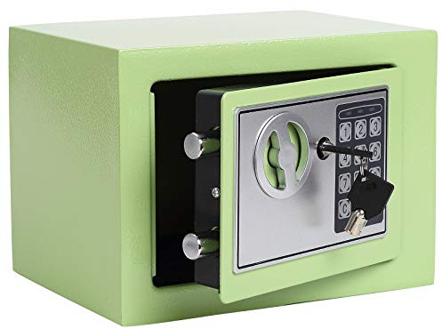Yuanshikj Electronic Deluxe Digital Security Safe Box Key Keypad Lock Home Office Hotel Business Jewelry Gun Cash Use Storage money (LIGHT GREEN)