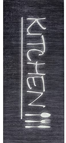 MANI TEXTILE TPS_KITCH_NERO 50 Tappeto, Poliestere, 50 x 120 cm