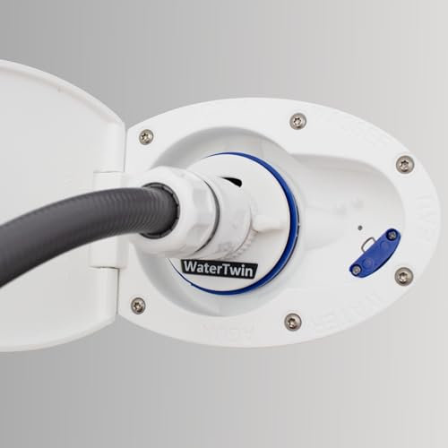 Waterwin,Adaptador de depósito de agua para autocaravana,Accesorio para boquilla de llenado de caravana,Tapa de depósito de agua con doble conexión Gardena (adaptador para tapa de depósito AG45 D: 61)