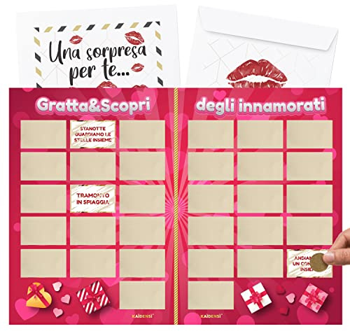 Idea Regalo San Valentino per Lui Lei - Idee Regali Divertenti Anniversario per Lui e Lei - Calendario Personalizzato Gratta e Vinci - Pensieri di Coppia Originali - Sorprese Romantiche Compleanno