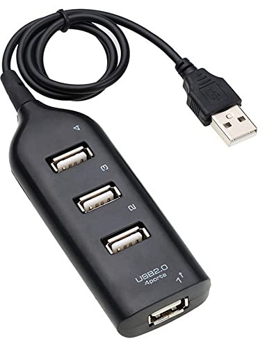 Hub USB 2.0 Multi-USB de alta velocidad Hub Splitter 4 puertos USB Hub adaptador para receptor de computadora portátil Accesorios de computadora Negro