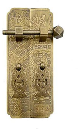 DUNSBY Türklopfer Gehäuseschloss Riegel Türklopfer Pull Griff Möbel Bronze Messing Kleidung Weinbuch Cabinet-Streifen Zug-Handgriff (Color : Pattern 5)