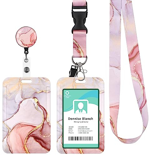 Porte Badge tour de cou Porte Carte avec Cordon Enrouleur Infirmière Bus | Porte Badge tour de cou Clef Enrouleur Collier Carte Bus Protege Badge Étudiant Swivel Clasp avec Lanières Retractable
