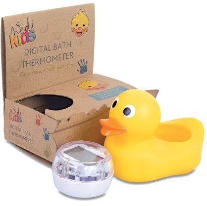 Medikids Duck Bath Thermometer - Waterproof, Color-Coded Display, Quick-Read, Energy Saving, Auto Off, Educational Temperature Toy, Child-Safe, Ideal for Babies & Toddlers