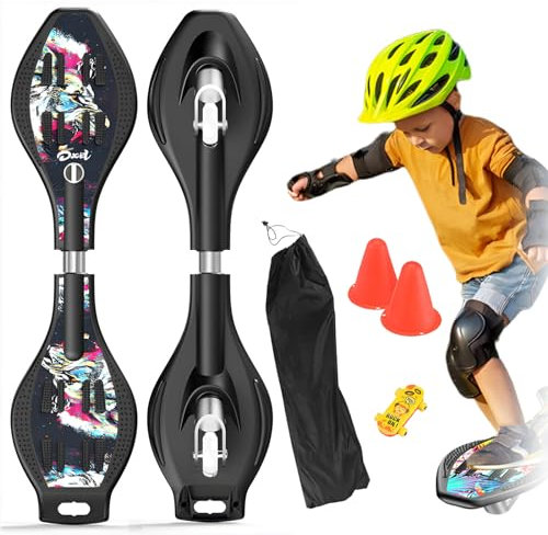GHBXJX Profi Waveboard Kinder ab 10 Jahre mit ABEC-7, Street Surfing Waveboards Erwachsene, Snakeboard mit Anti-Rutsch Noppen, Skateboard für Mädchen und Junge, Bis 100kg, inkl. Tasche,Der könig