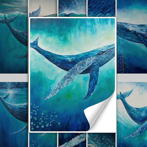 GRAZDesign Fliesenaufkleber Bad Wale maritim, Fliesenbilder selbstklebend - 20x25cm / 10 Stück