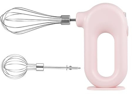 KEAOZVFE USB Rechargable Handheld Egg Beater,MINI Household Cordless Electric Hand Mixer, with 2 Detachable Stir Whisks 4 Speed Modes,Baking At Home For Kitchen(Pink)