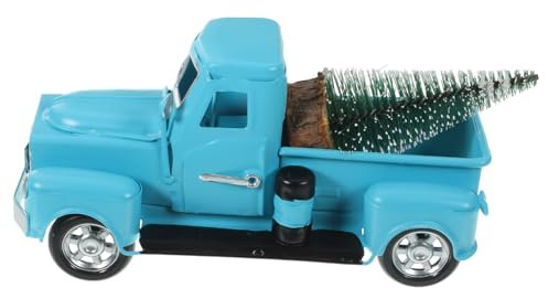 Ciieeo Metall Auto Handwerk Weihnachten Baum LKW Modell Einzigartige Desktop Weihnachten Weihnachten