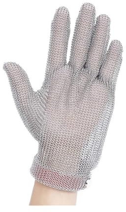Gants de travail résistants aux coupures Gant en maille d'acier inoxydable, ceinture en plastique, résistant aux coupures, gant de protection Anti-coupure for la sécurité du travail de boucher de cuis