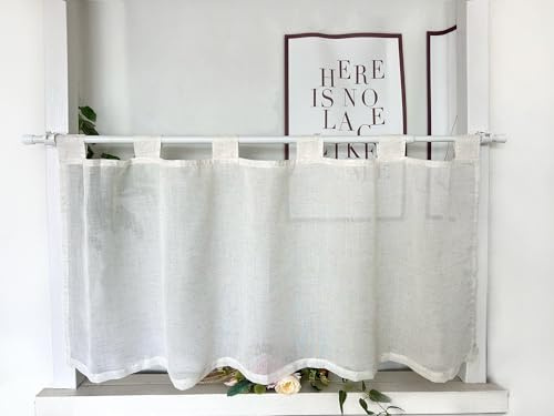 Daliena Scheibengardinen Durchsichtig Küchengardinen Leinen Optic Gute Qualität Gardine Fenstervorhänge Kurz Kurzgardine Modern Kleine Fenstergardinen (BxH 100x120cm) Schlaufen 1 stück
